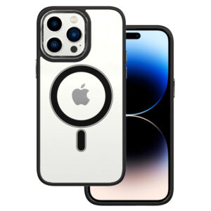 Tel Protect Magnetic Clear dėklas skirtas Apple iPhone 12 Pro Max juodos spalvos