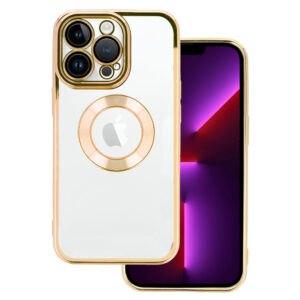 Beauty skaidrus dėklas skirtas Apple iPhone 12 aukso spalvos