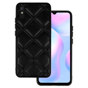 Leather 3D dėklas skirtas Xiaomi Redmi 9A design 3 juodos spalvos