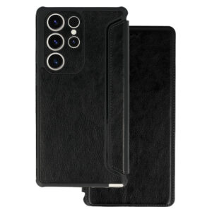 Razor Leather Book dėklas skirtas Samsung Galaxy A14 4G/5G juodos spalvos
