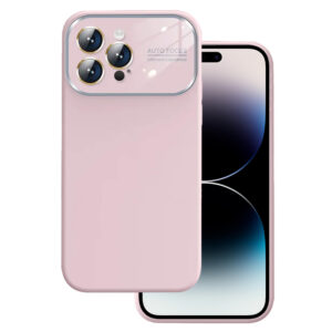 Soft Silicone Lens dėklas skirtas Apple iPhone 13 Pro light rožinės spalvos