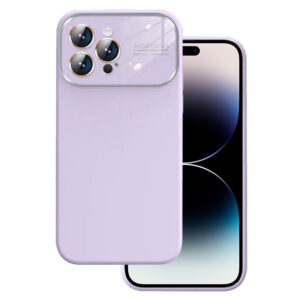 Soft Silicone Lens dėklas skirtas Apple iPhone 14 Pro light violetinės spalvos