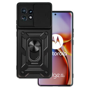 Slide Camera Armor dėklas skirtas Motorola Edge 40 Pro 5G juodos spalvos