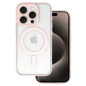 Acrylic Color Magsafe dėklas skirtas Apple iPhone 15 Plus light rožinės spalvos