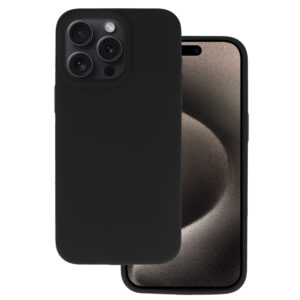 Silikoninis Lite dėklas skirtas Apple iPhone 15 Plus juodos spalvos