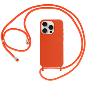 Strap silikoninis dėklas skirtas Apple iPhone 13 Pro Max design 1 oranžinės spalvos