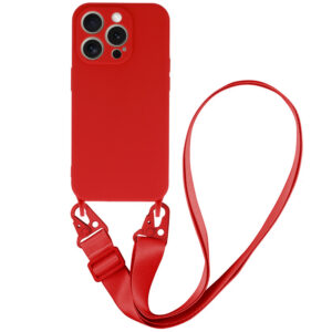 Strap silikoninis dėklas skirtas Apple iPhone 12 Pro design 2 raudonos spalvos
