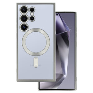 Metallic Magsafe dėklas skirtas Samsung Galaxy S22 Plus sidabro spalvos