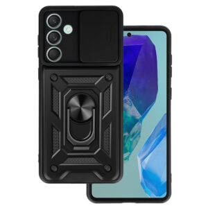 Slide Camera Armor dėklas skirtas Samsung Galaxy M55 5G juodos spalvos
