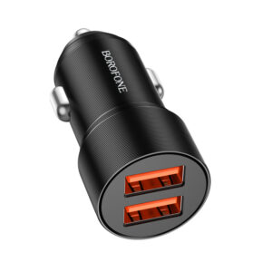 Borofone automobilinis įkroviklis BZ19B Wisdom - 2xUSB - QC 3.0 36W juodos spalvos - Image 1