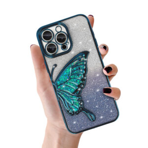 Tel Protect Butterfly Water dėklas skirtas Apple iPhone 15 Pro mėlynos spalvos