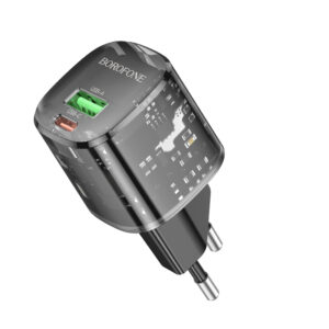 Borofone Laidinis įkroviklis BN17 Sunlight - USB + Type C -  QC 3.0 PD 20W 3A juodos spalvos