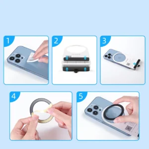 Joyroom set of metal magnetic rings for smartphone 2 pcs. rožinės spalvos (JR-Mag-M3) - Image 7