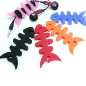 Fish-shaped headphone cable wrap - juodos spalvos - Image 7