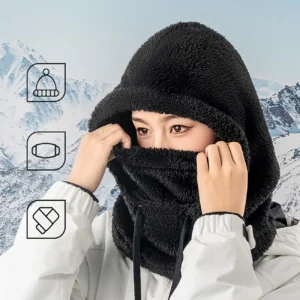 Qunature Arctic Velvet Ski Balaclava Size L - juodos spalvos - Image 3