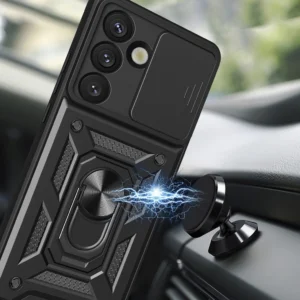 Hybrid Armor Camshield Samsung Galaxy S25 - dėklas telefonui juodos spalvos - Image 3