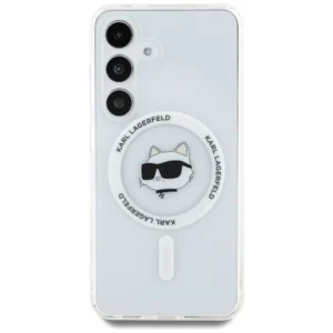 Karl Lagerfeld Button Choupette Head Printed Logo MagSafe Samsung Galaxy S25 Plus white - Image 3