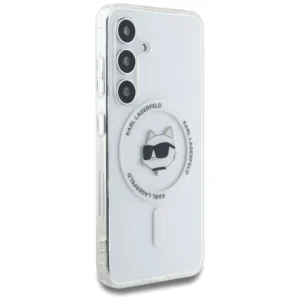 Karl Lagerfeld Button Choupette Head Printed Logo MagSafe Samsung Galaxy S25 Plus white - Image 4