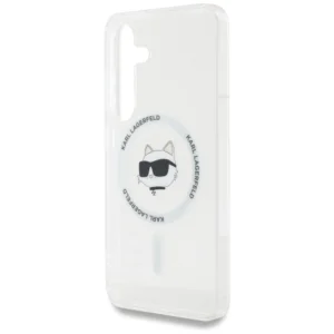 Karl Lagerfeld Button Choupette Head Printed Logo MagSafe Samsung Galaxy S25 Plus white - Image 6