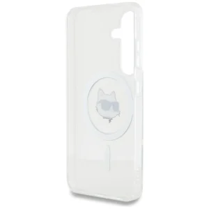 Karl Lagerfeld Button Choupette Head Printed Logo MagSafe Samsung Galaxy S25 Plus white - Image 7