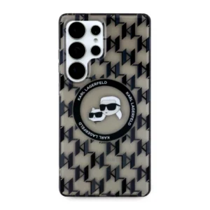 Karl Lagerfeld Button Karl & Choupette Heads On KL Pattern MagSafe Samsung Galaxy S25 Ultra dėklas telefonui juodos spalvos - Image 3