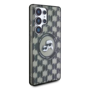 Karl Lagerfeld Button Karl & Choupette Heads On KL Pattern MagSafe Samsung Galaxy S25 Ultra dėklas telefonui juodos spalvos - Image 4