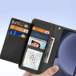 Dux Ducis Lawa Leather Samsung Galaxy S25 Plus with Detachable Magnetic Wallet - dėklas telefonui juodos spalvos - Image 8