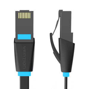 Flat Network kabelis UTP CAT6 Vention IBJBN RJ45 Ethernet 1000Mbps 15m juodos spalvos