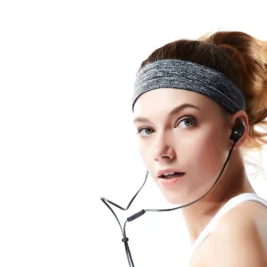 Elastic fabric headband for running fitness orange - Image 4