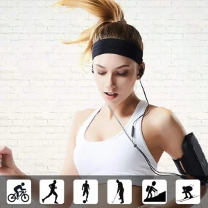 Elastic fabric headband for running fitness orange - Image 5