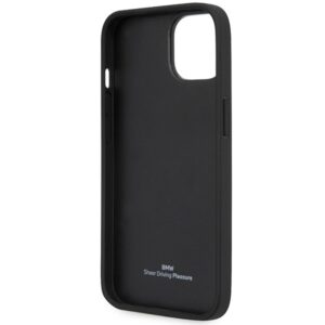 BMW BMHCP14S22RVSK Apple iPhone 14 / 15 / 13 6.1" juodos spalvos hardcase Leather Stamp Blue Lines - Image 7