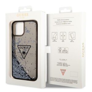 Guess GUHCP14SLFCTPK Apple iPhone 14 / 15 / 13 6.1" juodos spalvos hardcase Liquid Glitter Palm Collection - Image 8