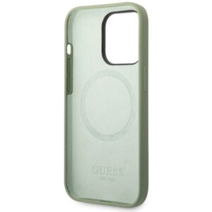 Guess GUHMP14XSBPLA Apple iPhone 14 Pro Max  6.7" dėklas telefonui žalios spalvos hard case Silicone Logo Plate MagSafe - Image 7