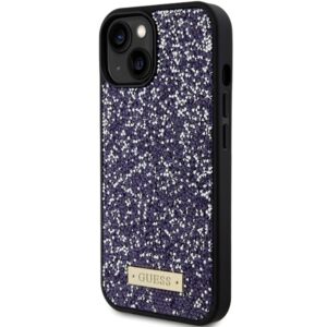 Guess GUHCP15SPFGSBSP Apple iPhone 15 / 14 / 13 6.1" violetinės spalvos hardcase Rhinestone Metal Logo - Image 2