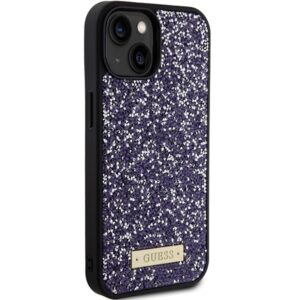 Guess GUHCP15SPFGSBSP Apple iPhone 15 / 14 / 13 6.1" violetinės spalvos hardcase Rhinestone Metal Logo - Image 4
