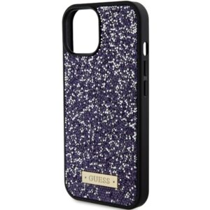 Guess GUHCP15SPFGSBSP Apple iPhone 15 / 14 / 13 6.1" violetinės spalvos hardcase Rhinestone Metal Logo - Image 6