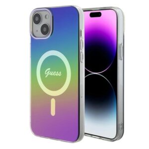 Guess GUHMP15SHITSK Apple iPhone 15 / 14 / 13  6.1" dėklas telefonui įvairiaspalvis hardcase IML Iridescent MagSafe