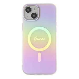 Guess GUHMP15MHITSP Apple iPhone 15 Plus / 14 Plus 6.7" dėklas telefonui rožinės spalvos hardcase IML Iridescent MagSafe - Image 3