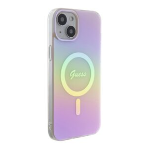 Guess GUHMP15MHITSP Apple iPhone 15 Plus / 14 Plus 6.7" dėklas telefonui rožinės spalvos hardcase IML Iridescent MagSafe - Image 4