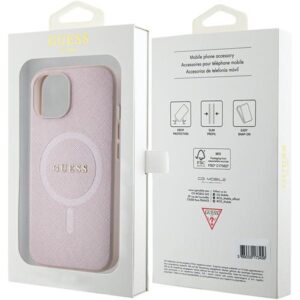 Guess GUHMP15MPSAHMCP Apple iPhone 15 Plus / 14 Plus 6.7" rožinės spalvos/pink hardcase Saffiano MagSafe - Image 8