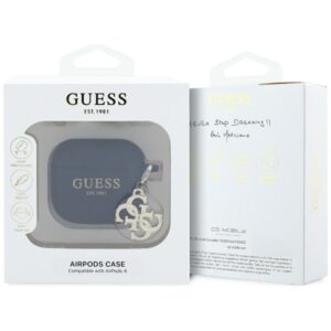 Guess GUA4LECG4K AirPods 4 cover juodos spalvos silikoninis 4G Charm - Image 3