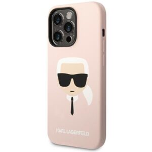 Karl Lagerfeld KLHCP14LSLKHLP Apple iPhone 14 Pro 6,1" hardcase dėklas telefonui rožinės spalvos Silicone Karl`s Head - Image 2