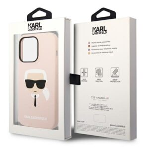 Karl Lagerfeld KLHCP14LSLKHLP Apple iPhone 14 Pro 6,1" hardcase dėklas telefonui rožinės spalvos Silicone Karl`s Head - Image 8