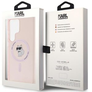 Karl Lagerfeld KLHMS24LHFCCNOP S24 Ultra S928 dėklas telefonui rožinės spalvos hardcase IML Choupette MagSafe - Image 8