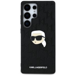 Karl Lagerfeld Leather Monogram Pin Logo Karl Head Samsung Galaxy S25 Ultra dėklas telefonui juodos spalvos - Image 3