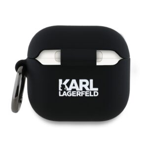 Karl Lagerfeld KLA4RUNIKK AirPods 4 cover juodos spalvos silikoninis Karl Head 3D - Image 2