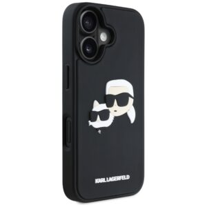 Karl Lagerfeld HC 3D Rubber Double Heads Apple iPhone 16 juodos spalvos - Image 4