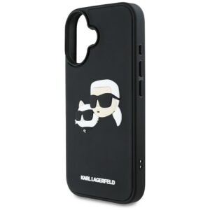 Karl Lagerfeld HC 3D Rubber Double Heads Apple iPhone 16 juodos spalvos - Image 6
