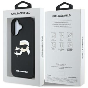 Karl Lagerfeld HC 3D Rubber Double Heads Apple iPhone 16 juodos spalvos - Image 8