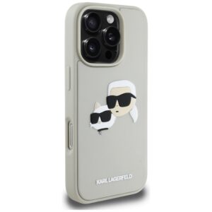 Karl Lagerfeld HC 3D Rubber Double Heads Apple iPhone 16 Pro Max beżowy - Image 4